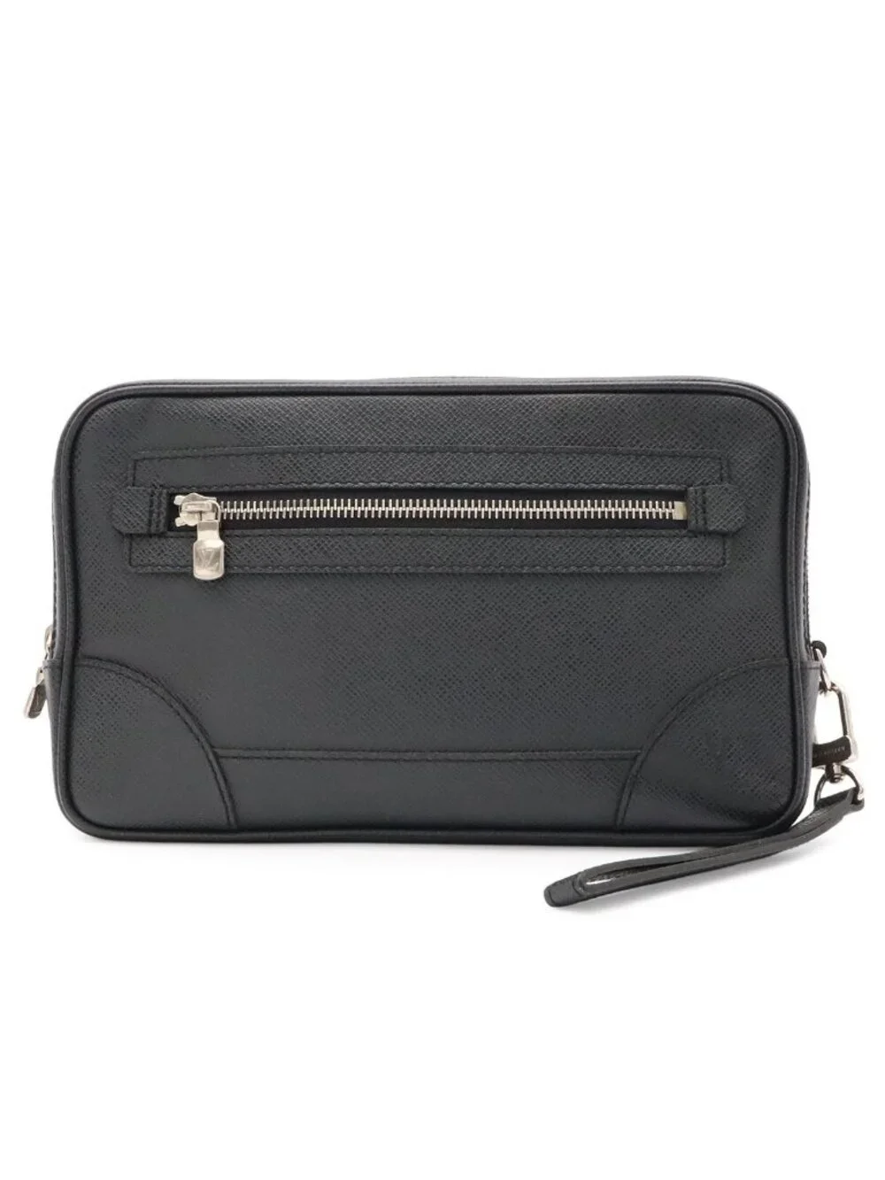 Louis Vuitton Taiga Pavel Clutch Leather Ardoise Black Silver